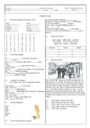 Test for the 9th year on body parts, irregular verbs, reflexive pronouns