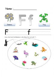 English Worksheet: Alphabet- F