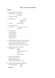 English Worksheet: Trinity Grade 4 Questions and answers