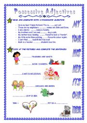 English Worksheet: Possessive Adjectives.