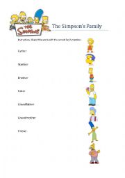 English Worksheet: The Simpsons Family
