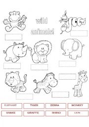 English Worksheet: WILD ANIMALS 1