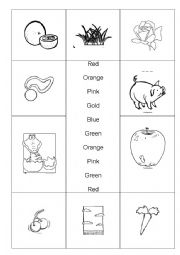 English Worksheet: Simple colors matching worksheet
