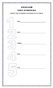 English worksheet: Numbers