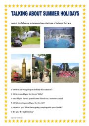 English Worksheet: TALKING ABOUT SUMMER HOLIDAYS. 2 pages.YOLANDA