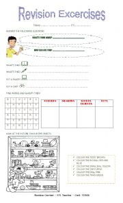 English Worksheet: Revision for Children 1