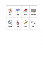 English Worksheet: Flash Card of school stuff