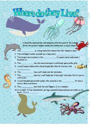 English Worksheet: Habitat_ Oceans