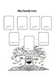 English Worksheet: My family tree