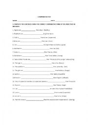 English Worksheet: comarative