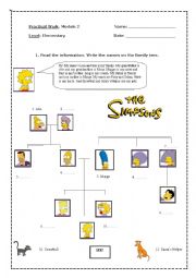English Worksheet: The Simpsons Family 