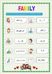 family worksheet