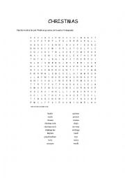 English Worksheet: Christmas word search