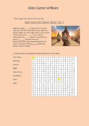 English Worksheet: John Carter of Mars worksheet (after watching)