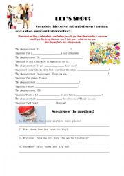 English Worksheet: lets shop!