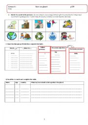 English Worksheet: lesson 4: save our planet