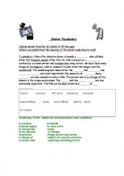 English Worksheet: useful cineam vocabulary 