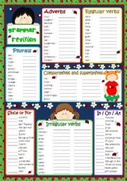 English Worksheet: Grammar revision * KEY included*