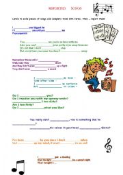 English Worksheet: Reported Songs