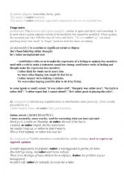 English Worksheet: rather
