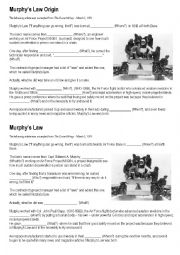 English Worksheet: Murphys Law