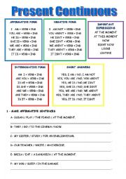 English Worksheet: PRESENT CONTINUOUS: EXTRA PRACTICE