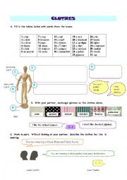 English Worksheet: Clothes