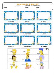 English Worksheet: SIMPSONS FAMILY RECORTABLE