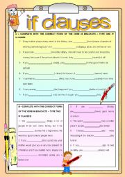 English Worksheet: 1st and 2nd conditional