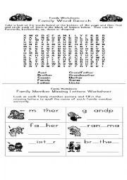 English Worksheet: Family members