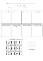 Prepositions of Place Worksheet