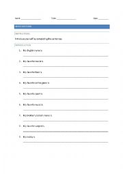 English Worksheet: Introduction Questions - Icebreaker