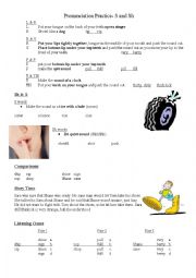 English Worksheet: S and Sh Pronunciation