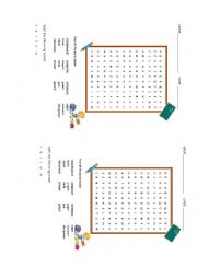 English Worksheet: objects and the classroom