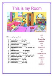 English Worksheet: This is my Room