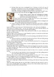 English Worksheet: reading comprehension 