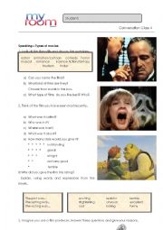 English Worksheet: Conversation Class 4 - Movie - Film