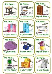 English Worksheet: Go fish Furniture cards!!