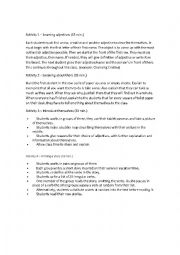 English Worksheet: Group activities