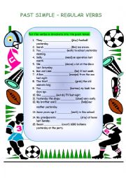 English Worksheet: PAST SIMPLE - regular virbs