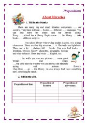 English Worksheet: Prepositions