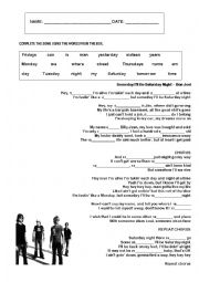 English Worksheet: Bon Jovi - Someday Ill be Saturday night