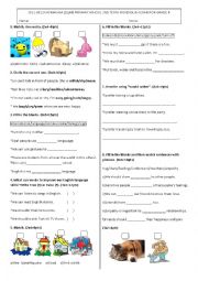 English Worksheet: 8th grade last exam