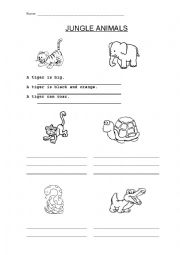 English worksheet: Jungle animals