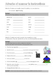 English Worksheet: Adverbs of Manner in Instructions