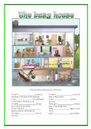 English Worksheet: The busy house