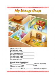 English Worksheet: My strange house