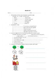 English Worksheet: Present Simple Test