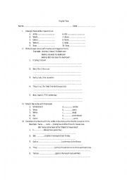 English worksheet: Test past tense