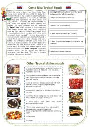 English Worksheet: Costa Rica Typical Foods